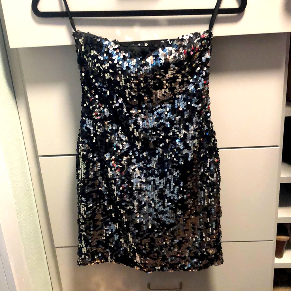 Black and Solver sequin dress